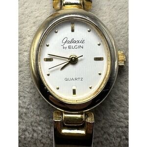 Galaxie By Elgin W1029 New Battery Ladies Watch 19MM 6.75" Gold‎ Tone K56